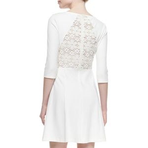 Ella Moss Lace-Back Fit-and-Flare White Mini Dress